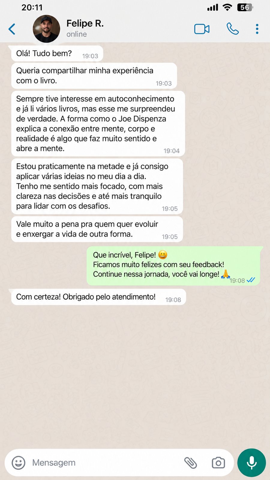 Depoimento de Felipe R. sobre o livro Como Se Tornar Sobrenatural