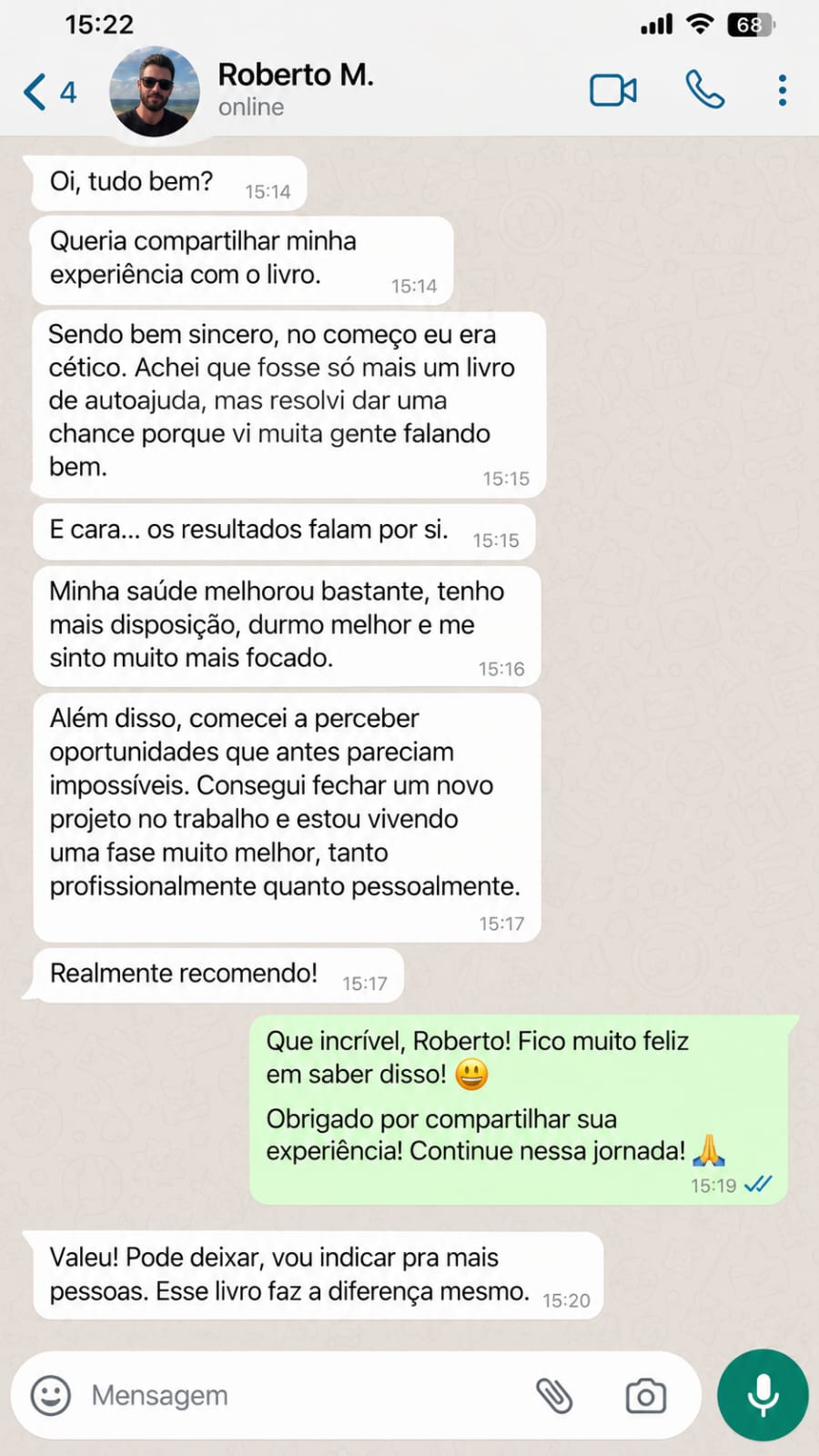 Depoimento de Roberto M. sobre o livro Como Se Tornar Sobrenatural